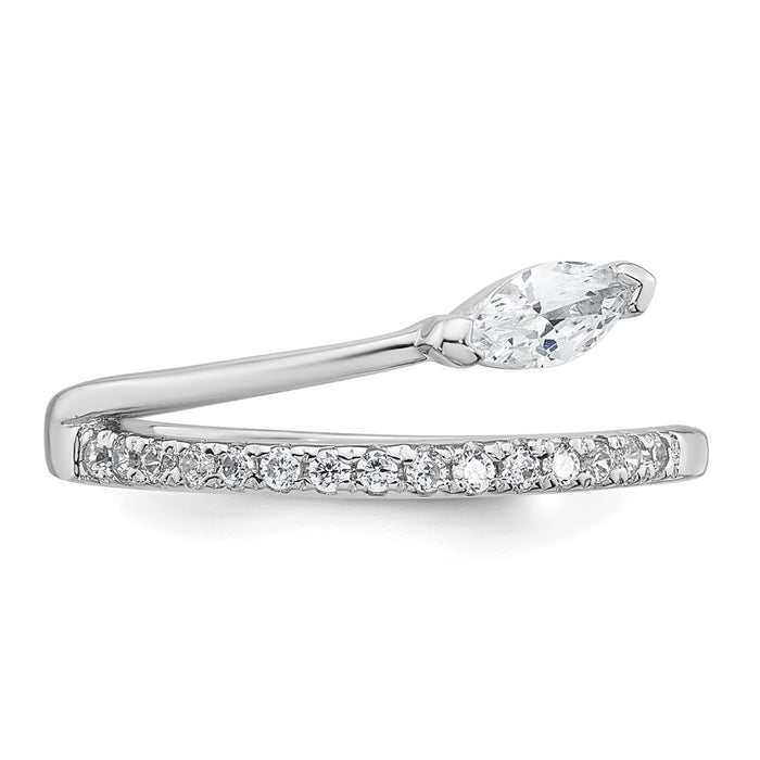High-Quality Polished Sterling Silver CZ Ring - Size 6, Affordable Luxury-4