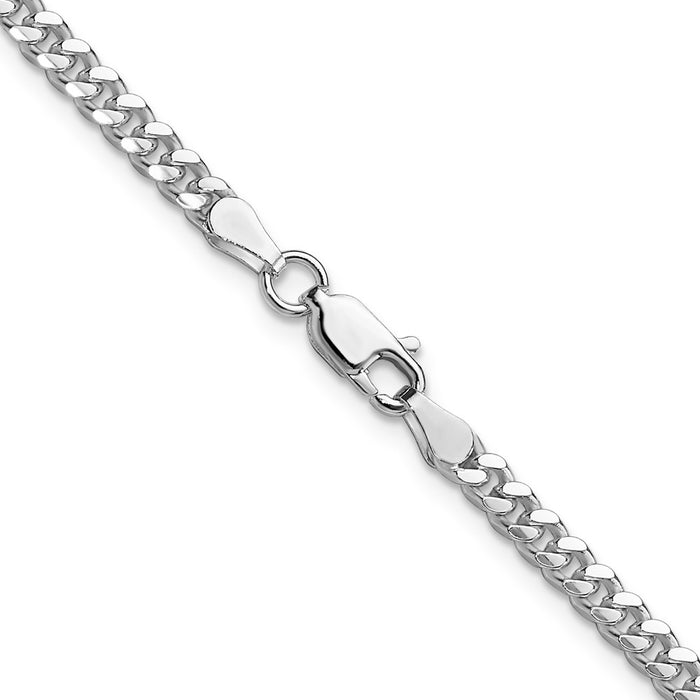 High-quality Sterling Silver 3.25mm Polished Curb Chain - Stylish Value Choice!-3