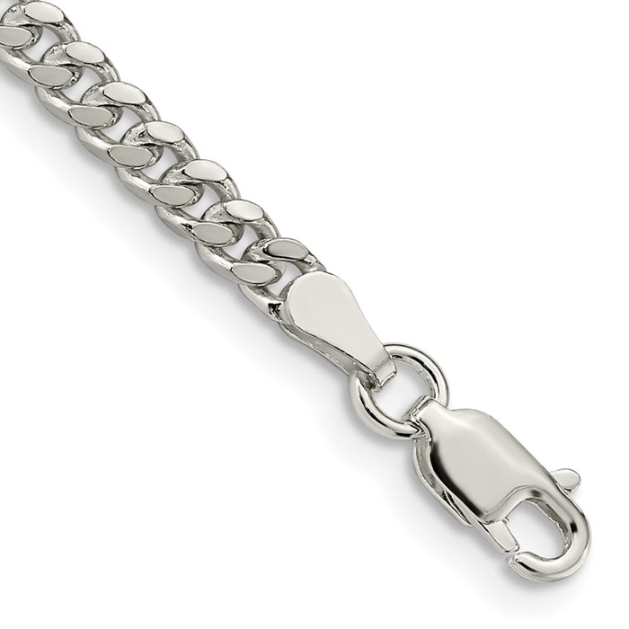 Buy Stylish 3.25mm Polished Domed Curb Chain in High-Quality Sterling Silver-1
