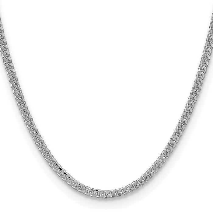 Buy Stylish Rhodium-Plated Sterling Silver 3.25mm Domed Curb Chain - Luxury Quality-2