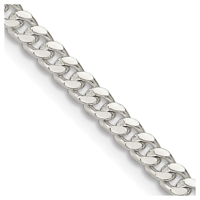High-Quality Sterling Silver 3.25mm Polished Curb Chain - Stylish Value!-1