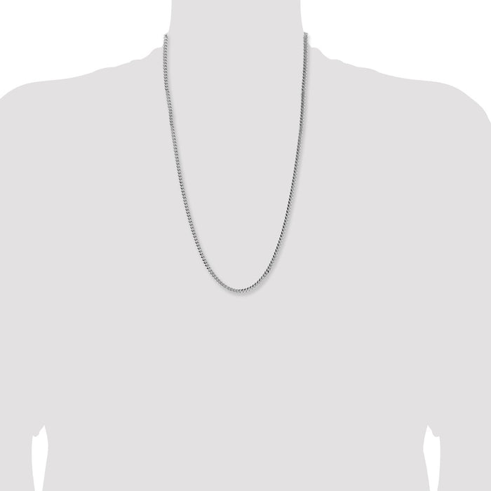 High-Quality 4mm Sterling Silver Domed Curb Chain - Stylish Side D/C Design-4