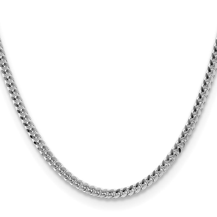 Buy Stylish Rhodium-Plated Sterling Silver 4mm Domed Curb Chain - Affordable Elegance-2