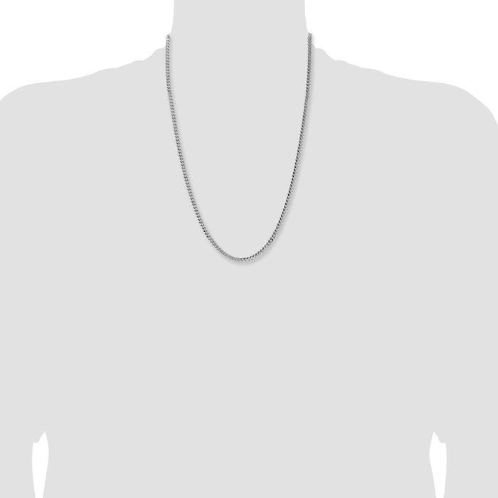 High-Quality Rhodium-Plated Sterling Silver 4mm Domed Curb Chain - Stylish Value!-4