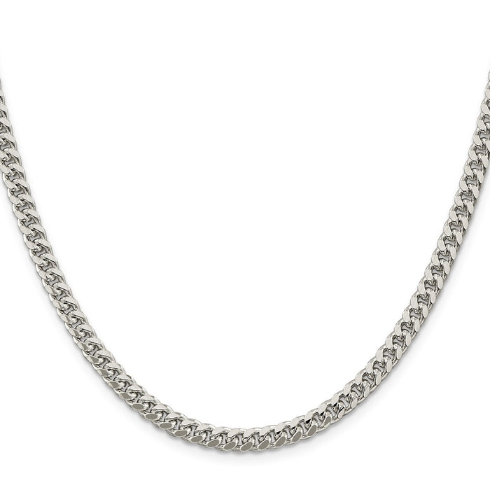 Exclusive 5mm Sterling Silver Domed Curb Chain - Stylish Side D/C Design-2