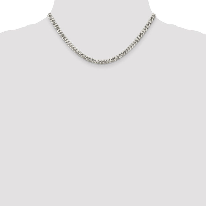 Buy Exclusive 5mm Sterling Silver Domed Curb Chain - Stylish Side D/C Design-4