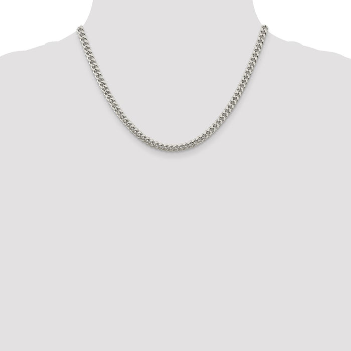 Buy Exclusive 5mm Sterling Silver Domed Curb Chain - Stylish Side D/C Design-4