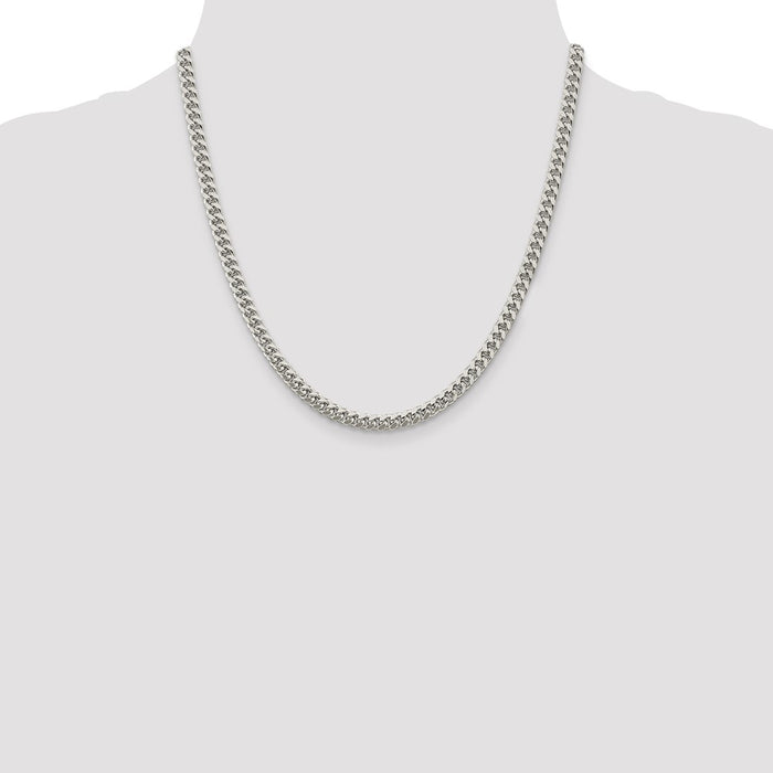 Exclusive 5mm Sterling Silver Domed Curb Chain - Stylish Side D/C Design-4