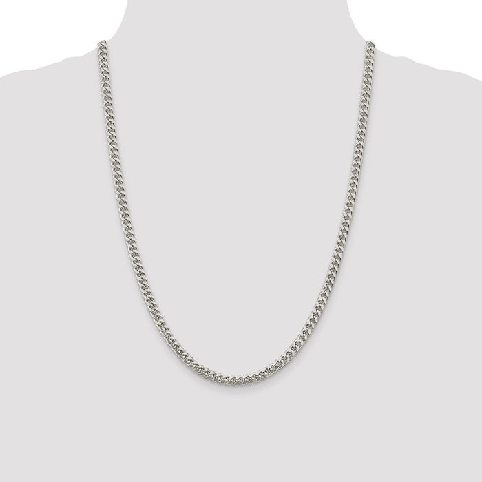 Exclusive 5mm Sterling Silver Domed Curb Chain - Stylish Side D/C Design-4