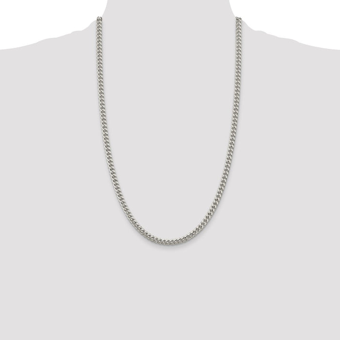 Buy Exclusive 5mm Sterling Silver Domed Curb Chain - Stylish Side D/C Design-4