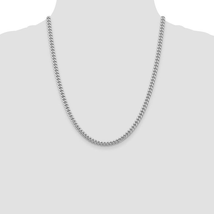 High-Quality 5mm Sterling Silver Curb Chain - Stylish Rhodium-Plated Design-4