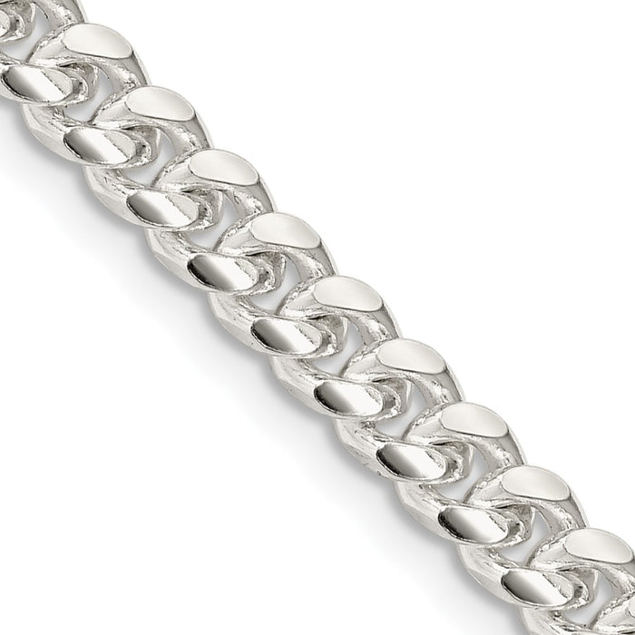 Exclusive 5mm Sterling Silver Domed Curb Chain - Stylish Side D/C Design-1