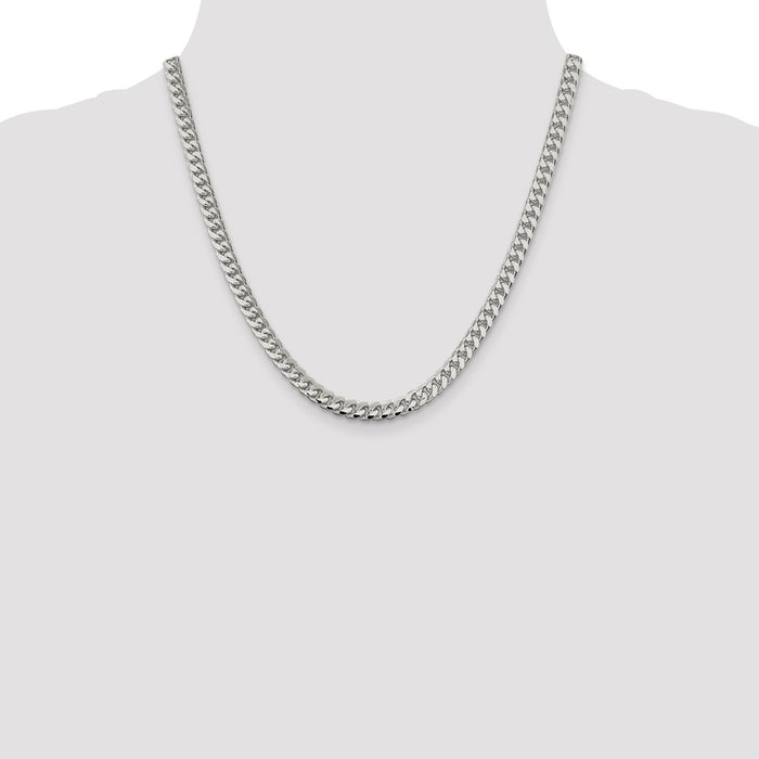 Buy Stylish 6mm Sterling Silver Domed Curb Chain with Side D/C Design-4