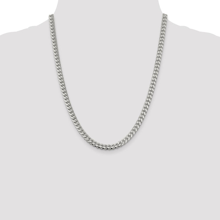 Buy Stylish 6mm Domed Sterling Silver Curb Chain with Side Detailing-4