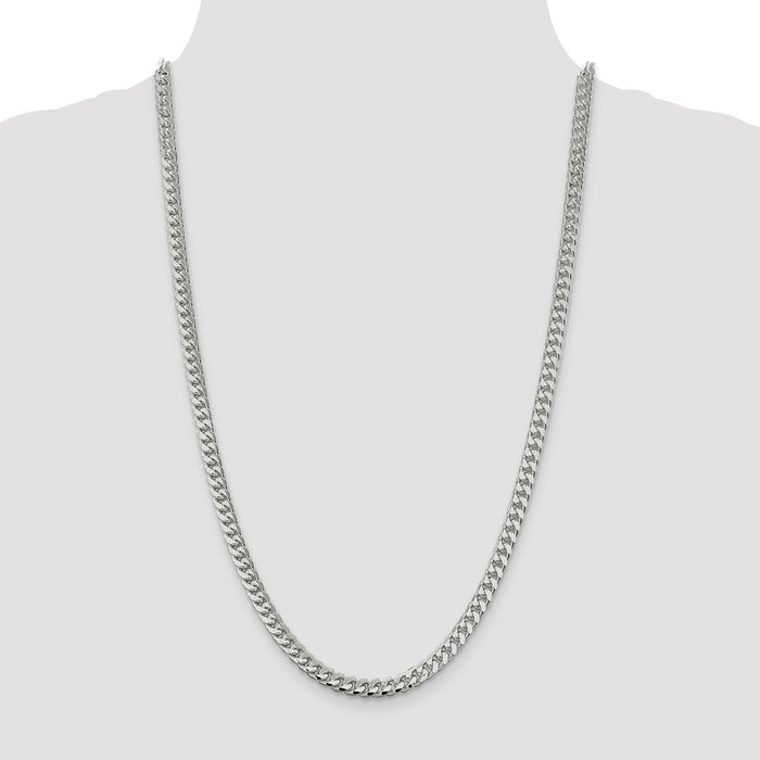 Exclusive 6mm Sterling Silver Domed Curb Chain - Stylish Side D/C Design-4