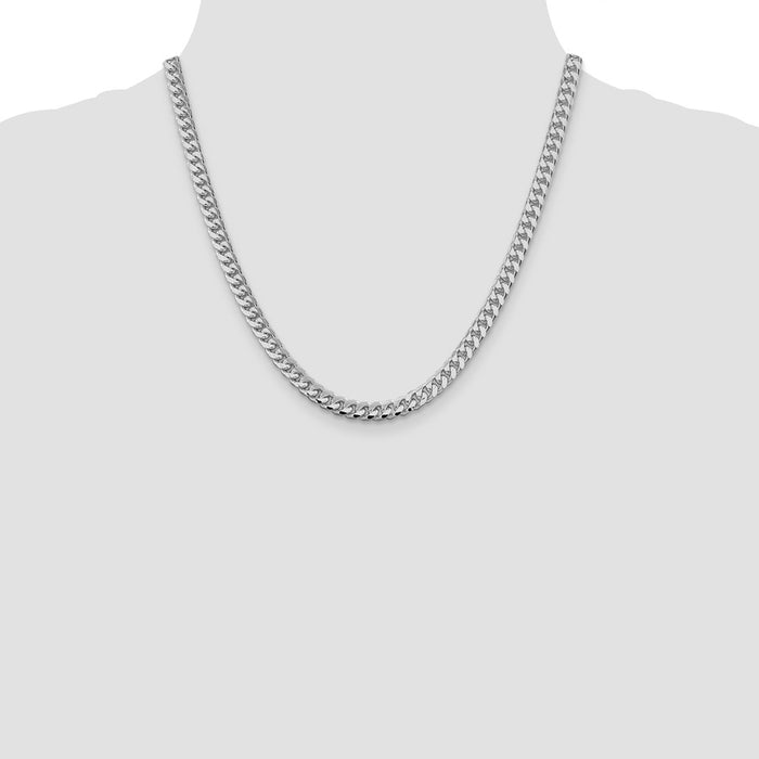 High-quality Sterling Silver Rhodium-Plated 6mm Dome Chain - Stylish Value!-4