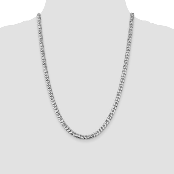Buy Stylish Rhodium-Plated Sterling Silver 6mm Domed Pendant & Chain-4