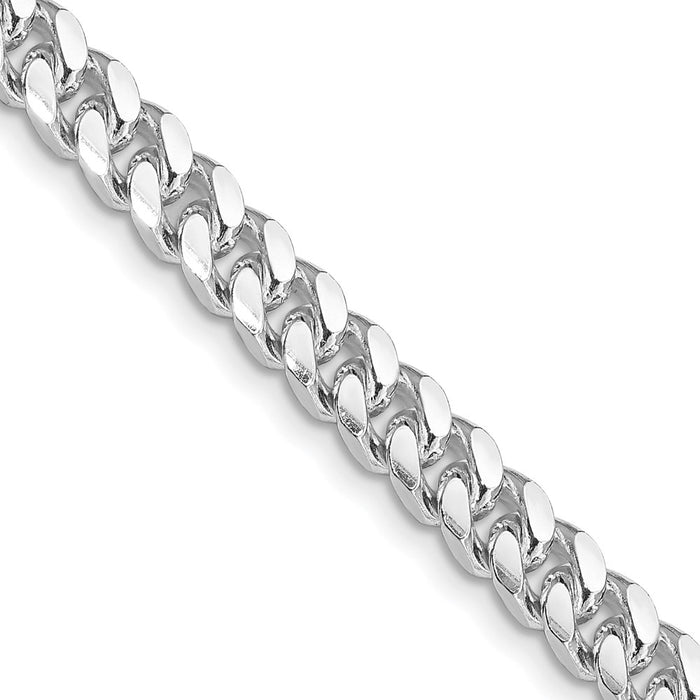 Exclusive 6mm Rhodium-Plated Sterling Silver Domed Ring | Stylish Curb Chain-1