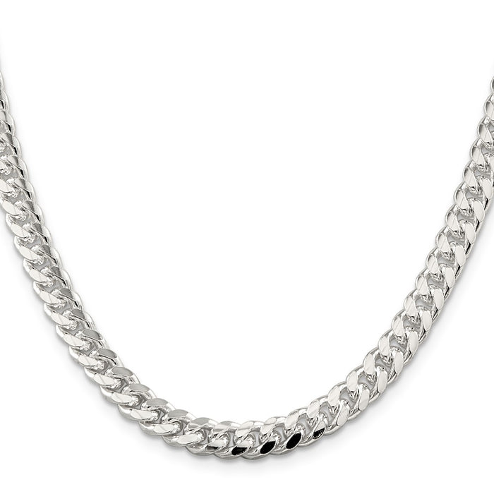 Buy Stylish 7mm Domed Curb Chain in Sterling Silver - Exclusive Side D/C Design-2