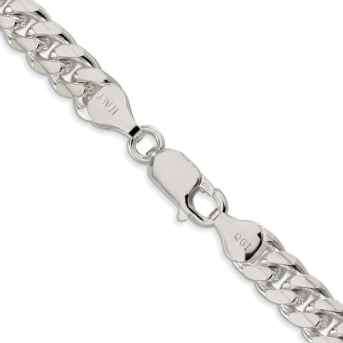 Exclusive 7mm Sterling Silver Domed Curb Chain - Stylish Side D/C Design-3