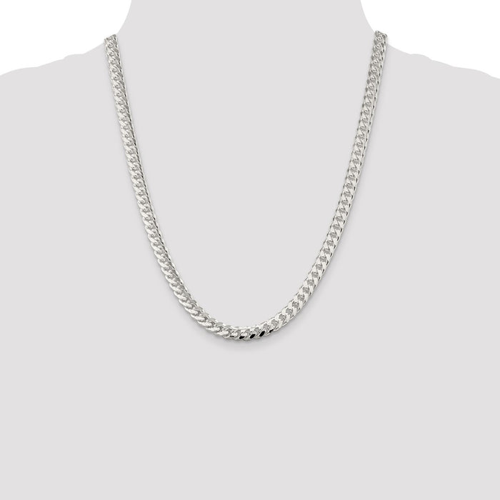 Buy Stylish 7mm Domed Curb Chain in Sterling Silver - Exclusive Side D/C Design-4