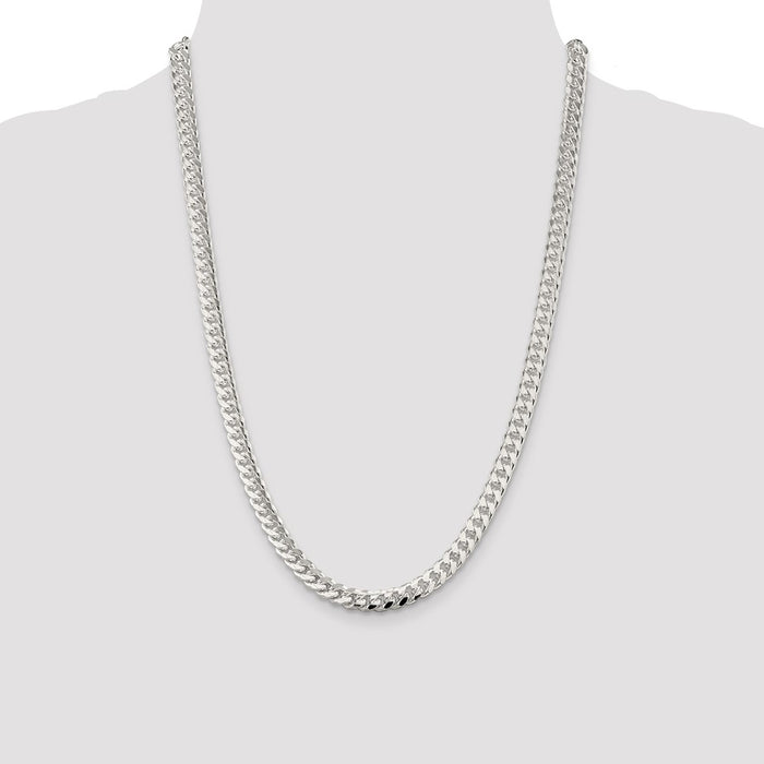 Buy Stylish 7mm Sterling Silver Domed Curb Chain | Luxury Side Detail-4