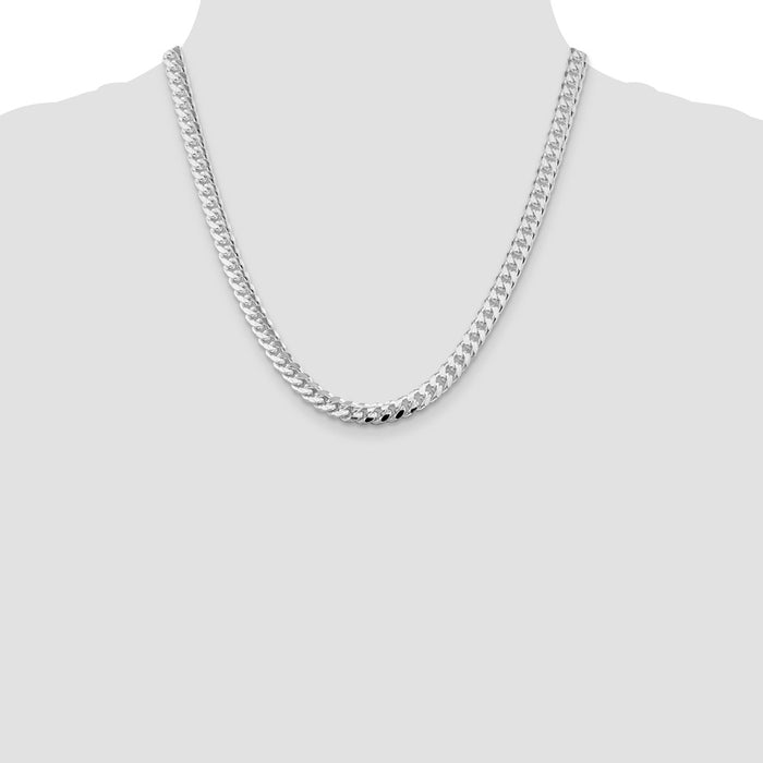 Buy Stylish Rhodium-Plated Sterling Silver 7mm Curb Chain | Luxury Design-4