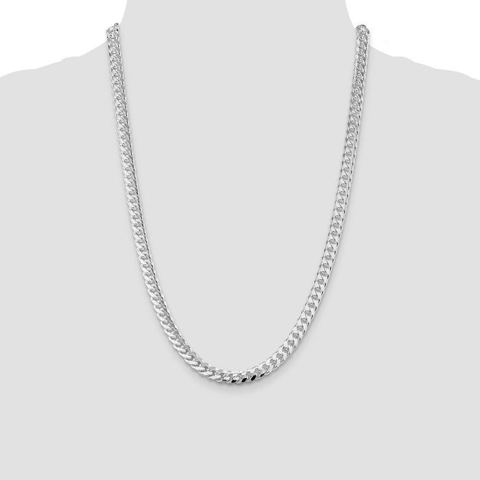 High-Quality Rhodium-Plated Sterling Silver Pendant 7mm with Stylish Chain-4