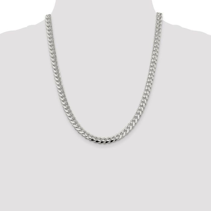 Exclusive Sterling Silver 7.35mm Domed Curb Chain - Stylish Side Detail-4