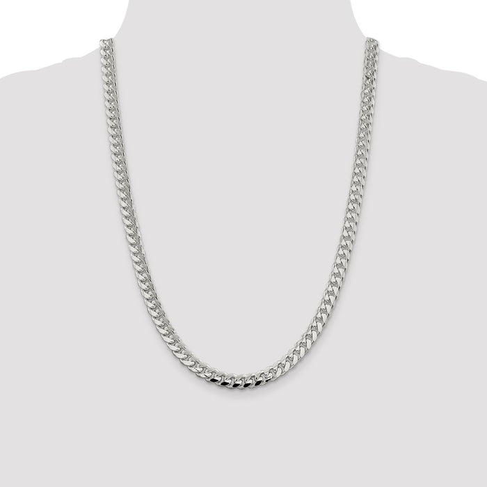 Buy Exclusive 7.35mm Sterling Silver Domed Curb Chain - Stylish Design!-4