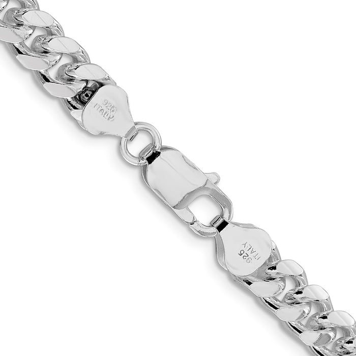 Buy Stylish Rhodium-Plated Sterling Silver 7.35mm Curb Chain - Luxury Design-3