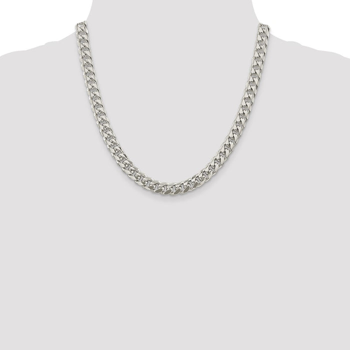 Designer Sterling Silver 8.5mm Domed Curb Chain - Stylish Side D/C Design-4