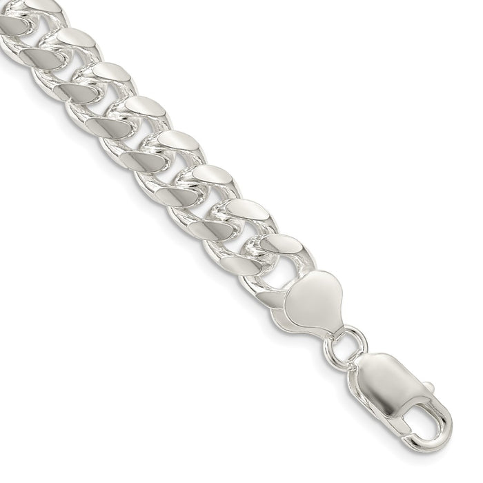 Exclusive 8.5mm Sterling Silver Domed Curb Chain - Stylish Side D/C Design-1