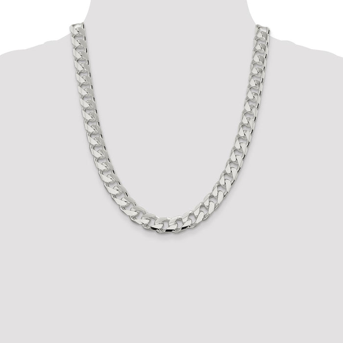 High-Quality Sterling Silver 11mm Domed Design with Double Curb Chain Value-4