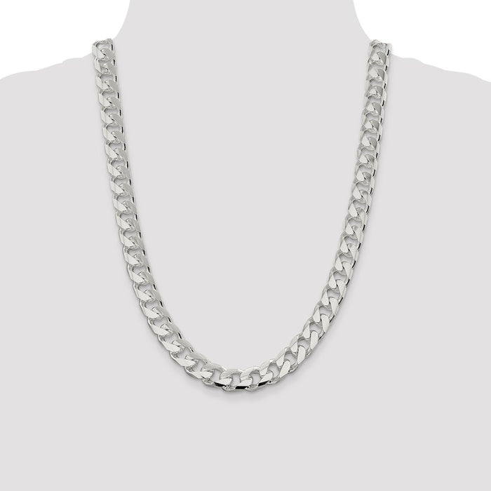 Buy High-Quality 11mm Sterling Silver Domed Design with Double Curb Chain-4