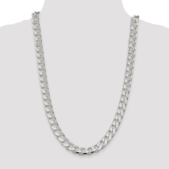 High-Quality 11mm Sterling Silver Domed Design with Stylish Double Curb Chain-4