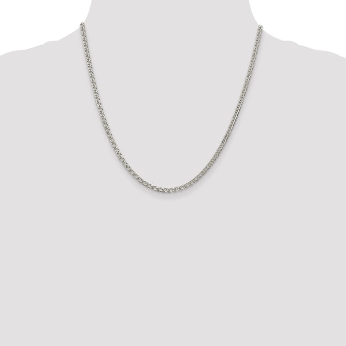 High-Quality 3.3mm Sterling Silver Rambo Link Chain - Stylish & Affordable!-4