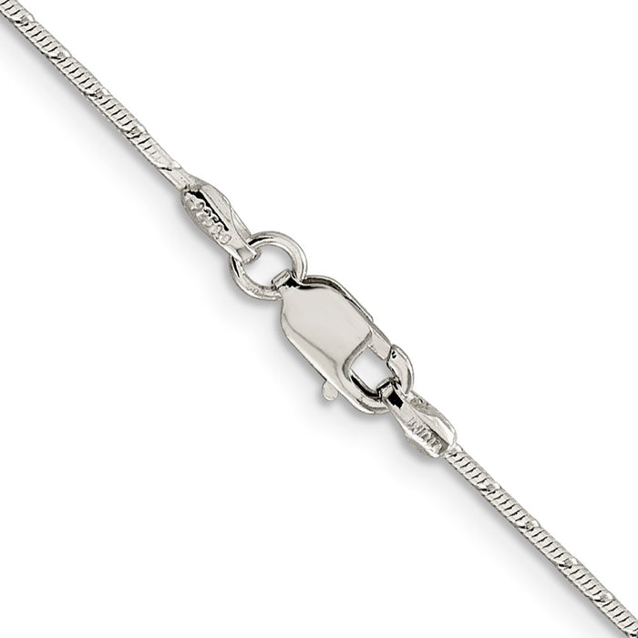 High-Quality 1.2mm Diamond-Cut Snake Chain in Sterling Silver - Stylish Value!-3