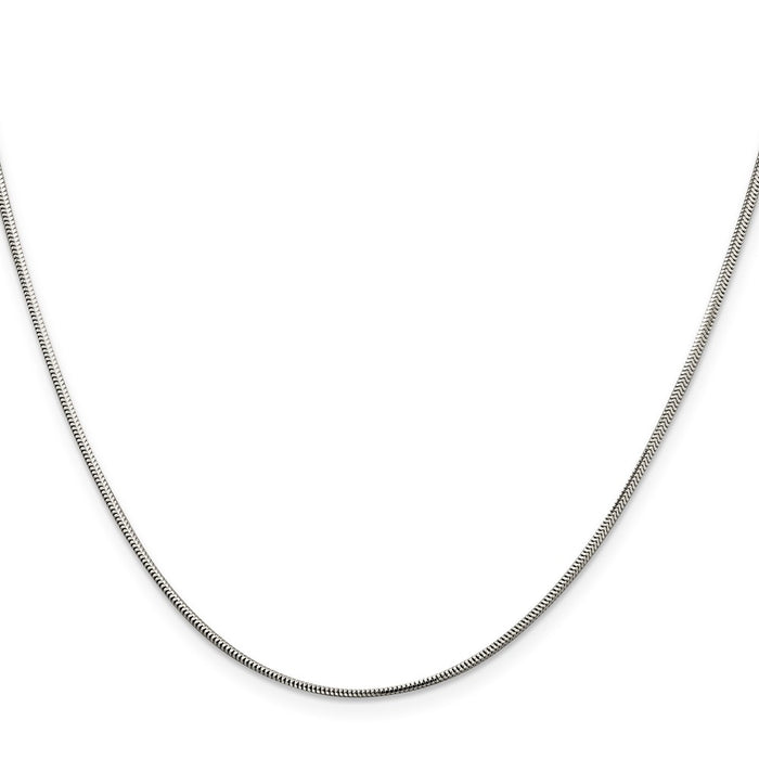 High-Quality 1.5mm Diamond-Cut Flat Snake Chain in Sterling Silver - Affordable Elegance-2