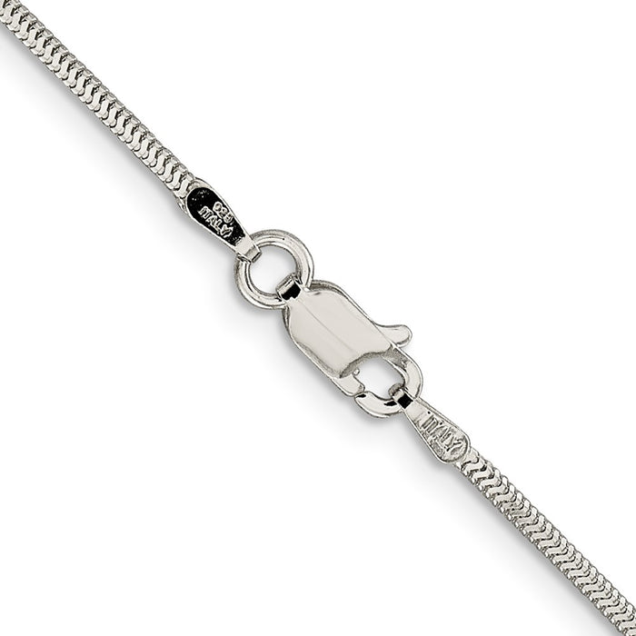 High-Quality 1.5mm Diamond-Cut Flat Snake Chain in Sterling Silver - Affordable Elegance-3