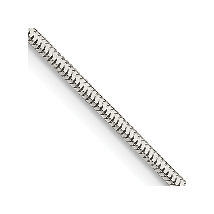 High-Quality 1.5mm Diamond-Cut Flat Snake Chain in Sterling Silver - Affordable Elegance-1