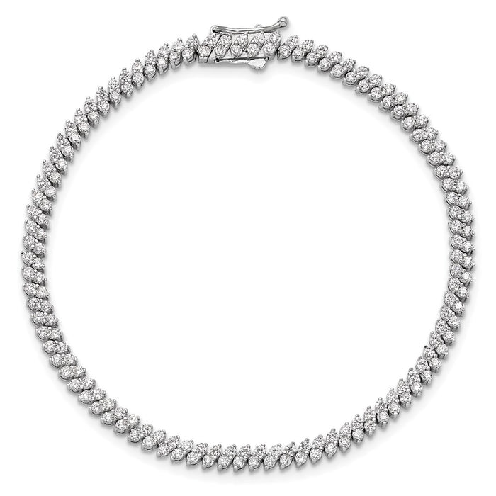 Exclusive Rhodium-Plated Sterling Silver Bracelet - 7" with 174 CZ Stones-4