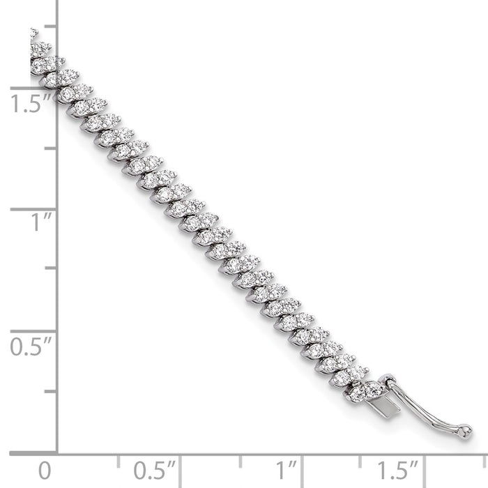 Exclusive Rhodium-Plated Sterling Silver Bracelet - 7" with 174 CZ Stones-5