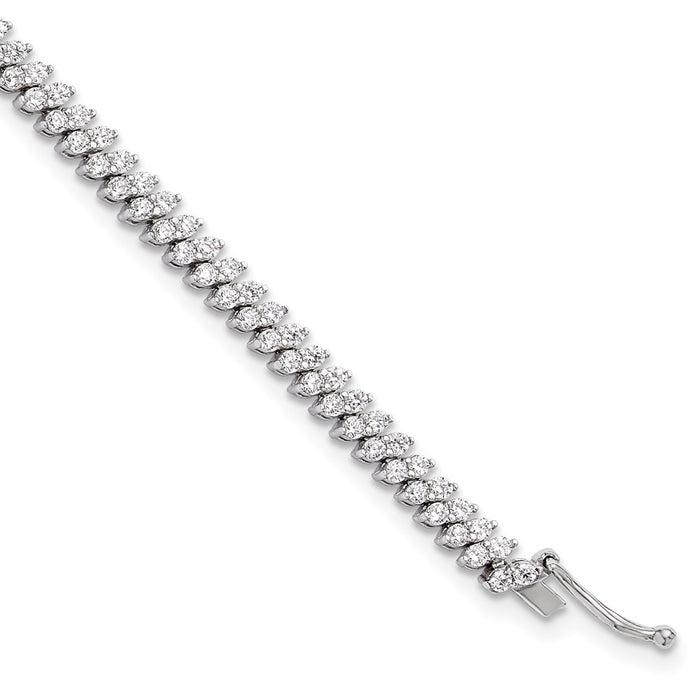 Exclusive Rhodium-Plated Sterling Silver Bracelet - 7" with 174 CZ Stones-1