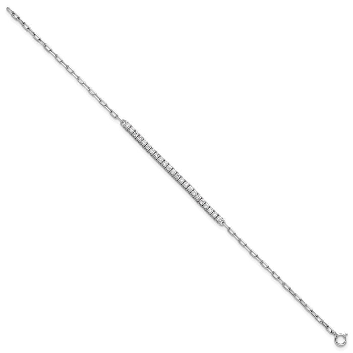 Buy Stylish Rhodium-Plated Silver CZ Bracelet | 7-Inch, 23-Stone Design!-3