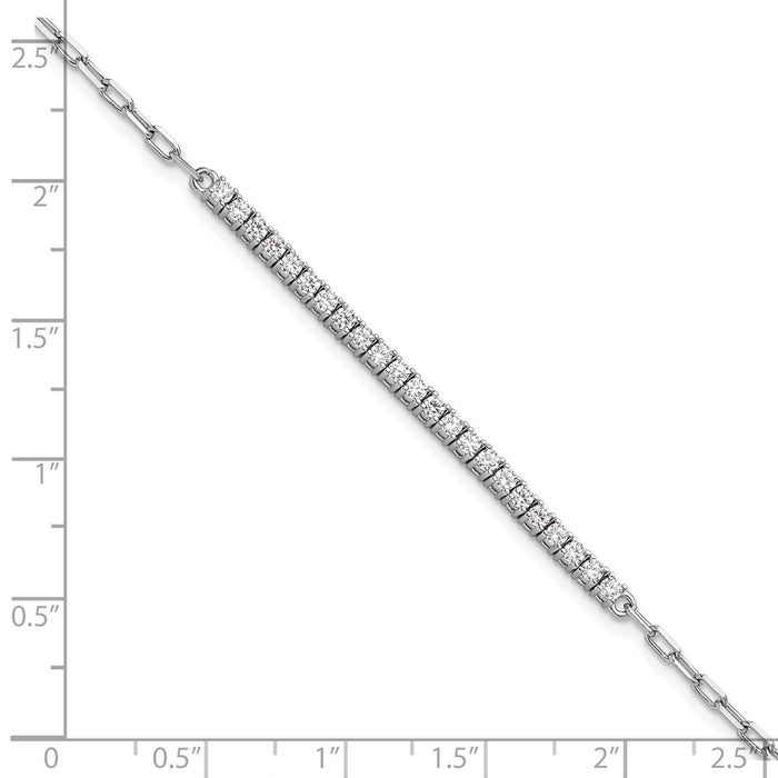 Buy Stylish Rhodium-Plated Silver CZ Bracelet | 7-Inch, 23-Stone Design!-6