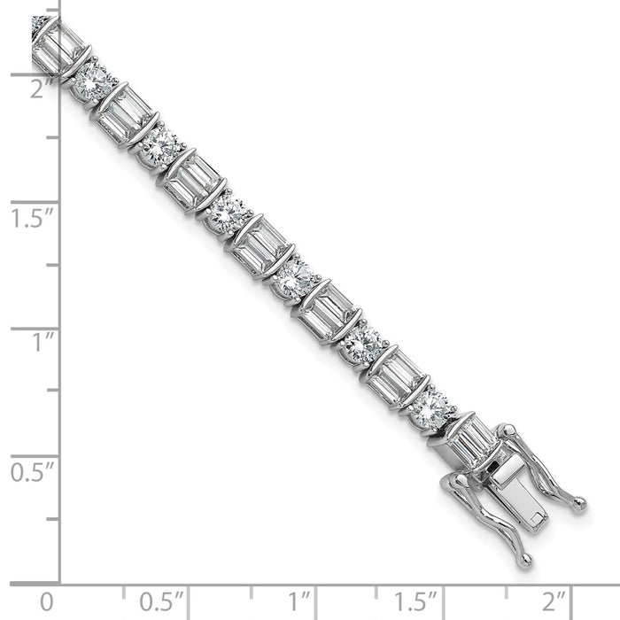 Shop Stylish Rhodium-Plated Sterling Silver Bracelet - 7.25", 59 CZ Stones-6