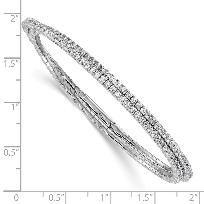Shop Stylish Rhodium-Plated Sterling Silver 1.75mm CZ 192-Stone Bracelet-3
