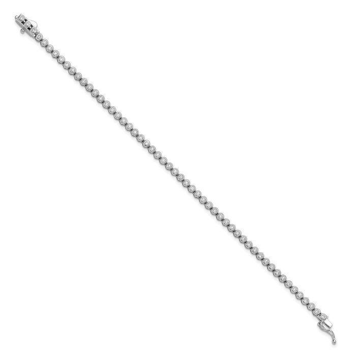 Buy Stylish 7 Inch Rhodium-Plated CZ Bracelet - 54 Stones, 1.7mm Shine!-2