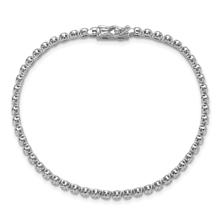 Buy Stylish 7 Inch Rhodium-Plated CZ Bracelet - 54 Stones, 1.7mm Shine!-4